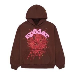 New! Spider Worldwide × Young Thug Brown Sp5der Hoodie Size L